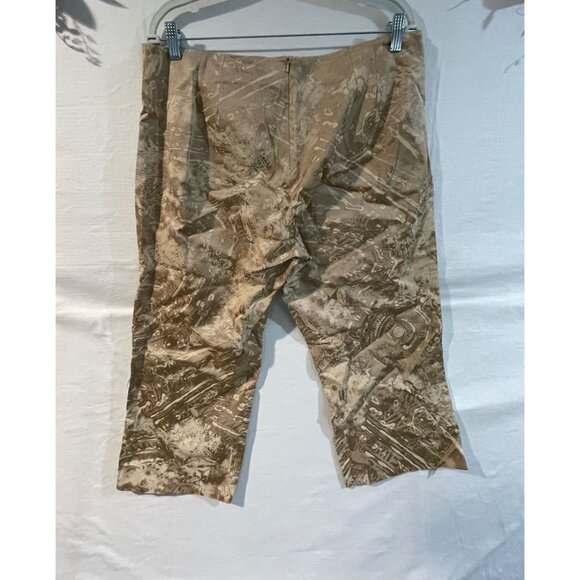 Yansi Fugel Tan Patterned Capri Pants Size 14 - Picture 2 of 10